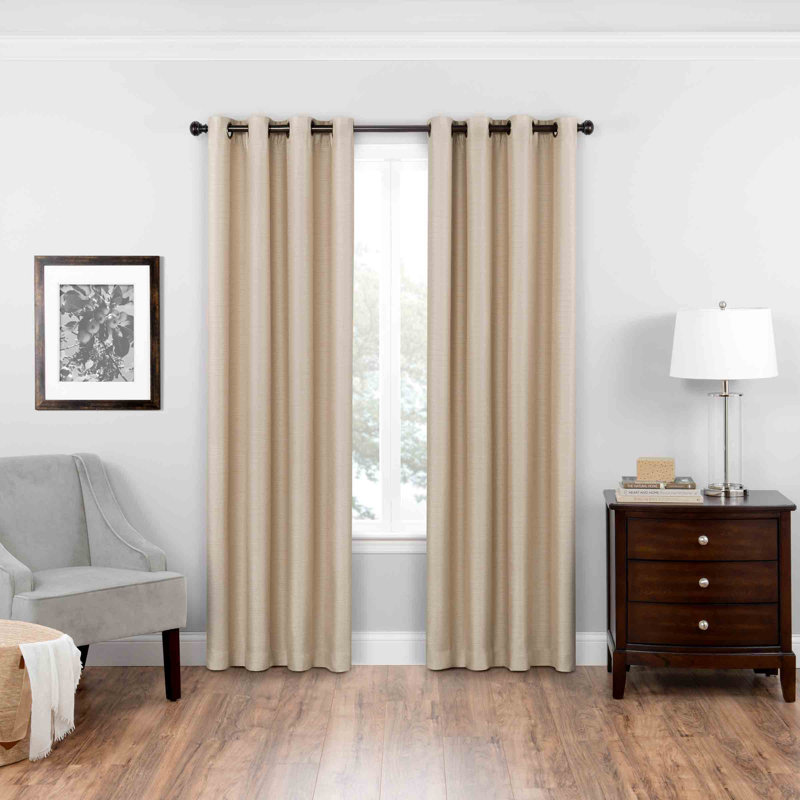 Bryson Blackout Curtain Single Panel, 52" W x 95" L, Latte
