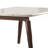 Alycea 64 Inch Modern Marble Top Dining Table, Tapered Wood Legs, White, Brown