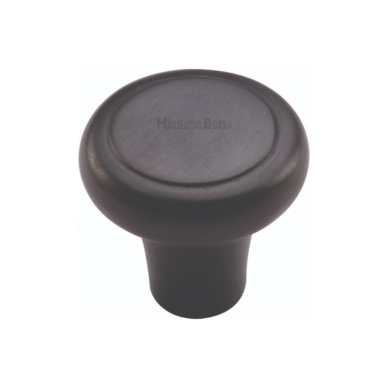 Heritage Brass Heritage Cabinet Knob Edge Design, Matte Black, 3.2cm H x 3.8cm W x 3.8cm D