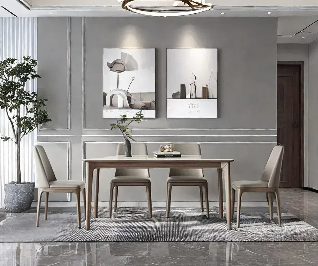 Sleek Surface Designs Nordic light luxury modern rock plate dining ...
