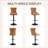 Retro Pu Adjustable Swivel Bar Stools Set Of 4, Tufted Barstools With Back, 3 Colors-1559340655