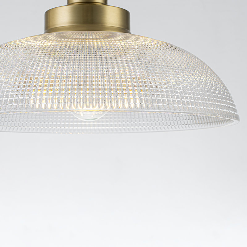 Luminaire suspendu en laiton antique 1 lumière avec abat-jour en verre fabriqué à la main, îlot de cuisine réglable 15,75 po, base E26, homologué UL