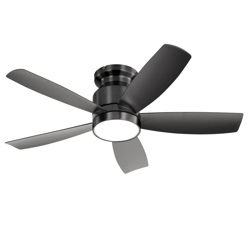 Ventilateurs de plafond encastrés de 42 pouces avec lumière DEL 22 W et 5 pales de ventilateur à télécommande pour le patio de la chambre à coucher