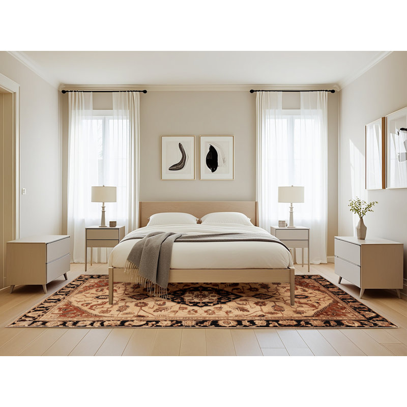 Machine Washable Persian Brown Area Rug, Rectangle 5' x 8'