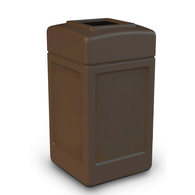 Poubelle PolyTec 42 gallons, marron