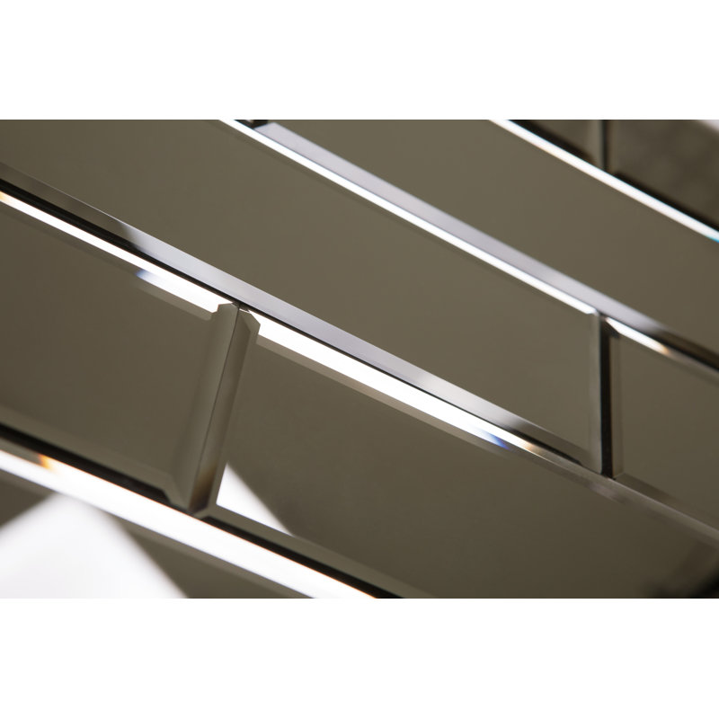 3" x 10" Beveled Glass Subway Tile, Gold