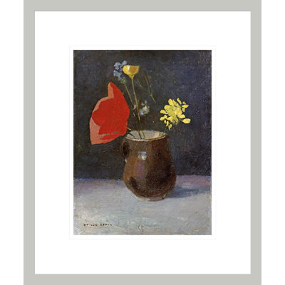 «A Pitcher of Flowers» par Odilon Redon, impression giclée sur cadre