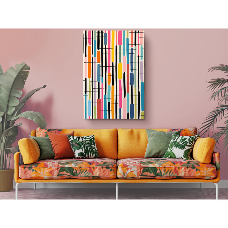 Reproduction de peinture de formes géométriques abstraites colorées, art mural moderne pour la maison et le bureau, reproduction de peinture