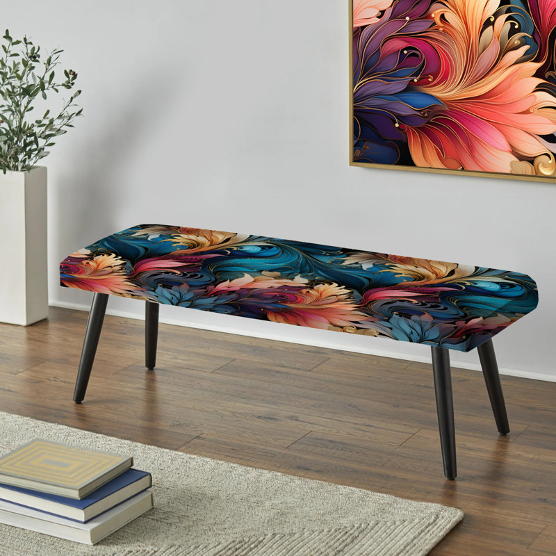 Ethereal Enchantment Paisley - Banc rembourré noir