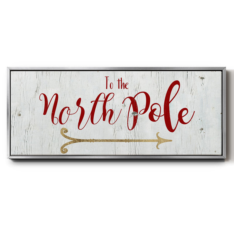 North Pole- Framed Canvas, 12" H x 30" W