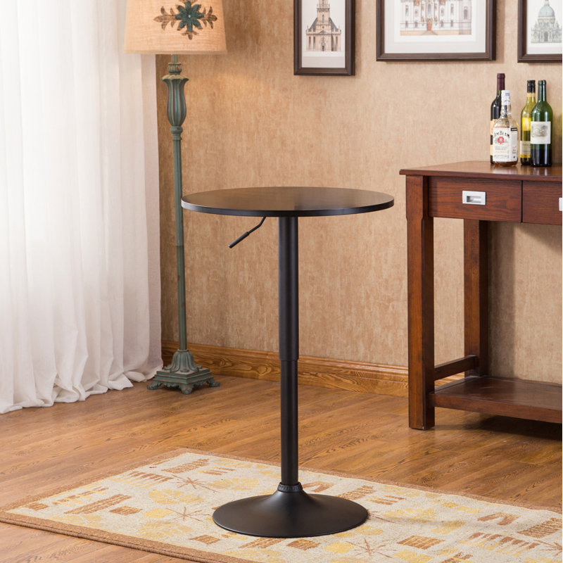 Round Top Adjustable Height Bar Table