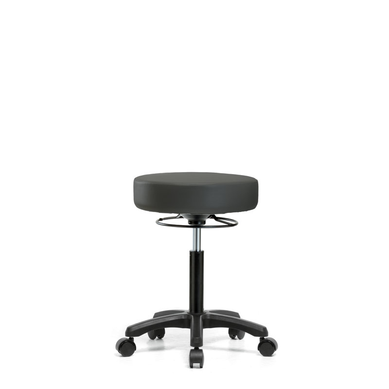 Tabouret de laboratoire à hauteur réglable Kaiya, Roulettes, Anthracite