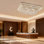 32-Inch Square Flush Mount Chandelier With APP/Remote Control, Crystal Raindrop Design LED Ceiling Light For Dining Room, Living Room, Bedroom