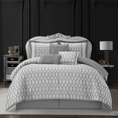 Ensemble d'édredon en jacquard géométrique 7 pièces Cruella