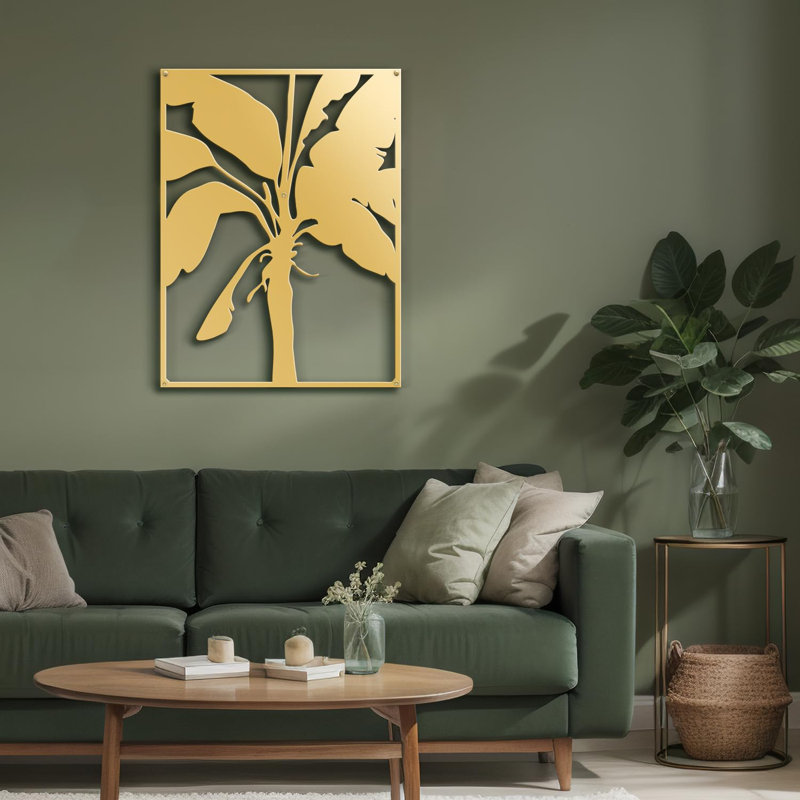 Décoration murale décorative murale en métal, H 18 po x l 13,43 po x P 0,05 po, Or