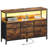 Tv Stand Dresser For Bedroom, 7 Fabric Drawers Entertainment Center, Led Dressers With Power Outlets-891577200