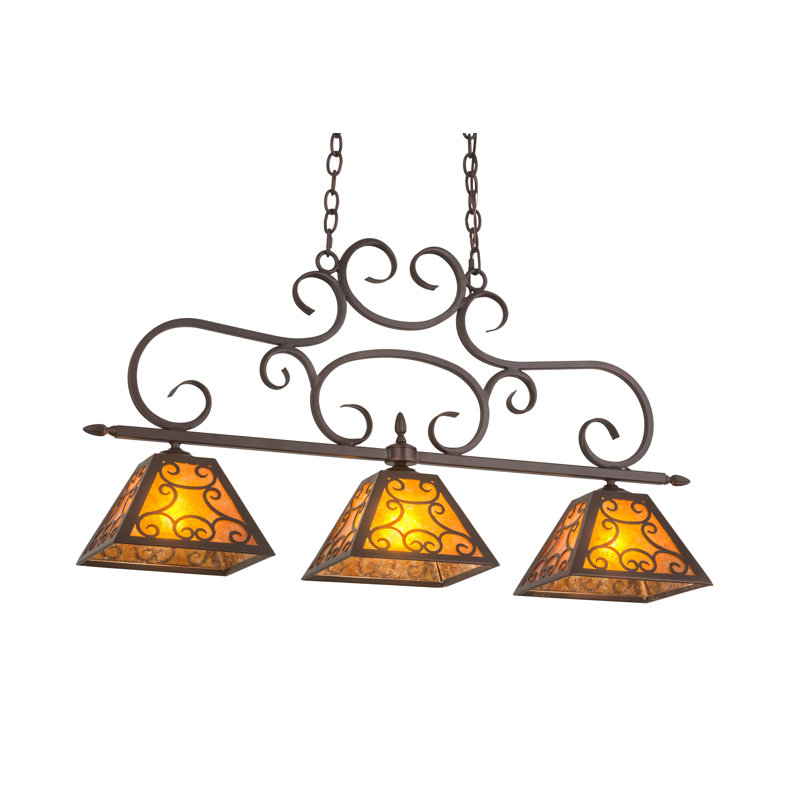 Luminaire suspendu linéaire à 3 lumières pour table de billard Labriola