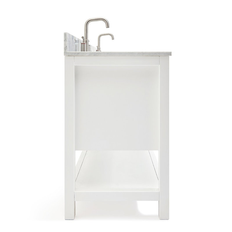 Magnolia Bath Vanity Rectangular Basin S073DCW2R, White, Rectangle ,  73"