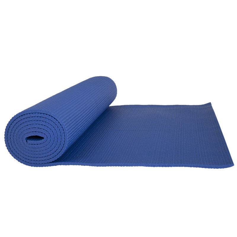 Warm House Blue Yoga Mat with Carrying Strap