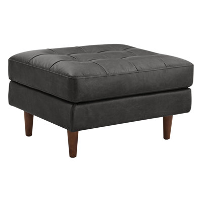 Geo 30'' Genuine Leather Tufted Upholstered Ottoman