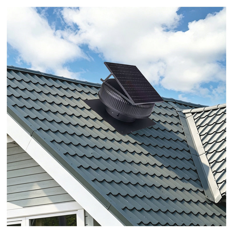 Ventilateur de toit solaire réglable de 12 pouces, écoulement de grenier double puissance 42W avec boîtier en alliage d'aluminium