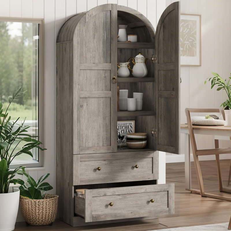 182.4cm Kitchen Pantry, Grey