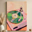 Disque vinyle en rotation dynamique, style impressionniste - Reproduction d'art mural impressionniste sur toile tendue sur châssis, 61 cm (H) x 91 cm (L), prête à être accrochée