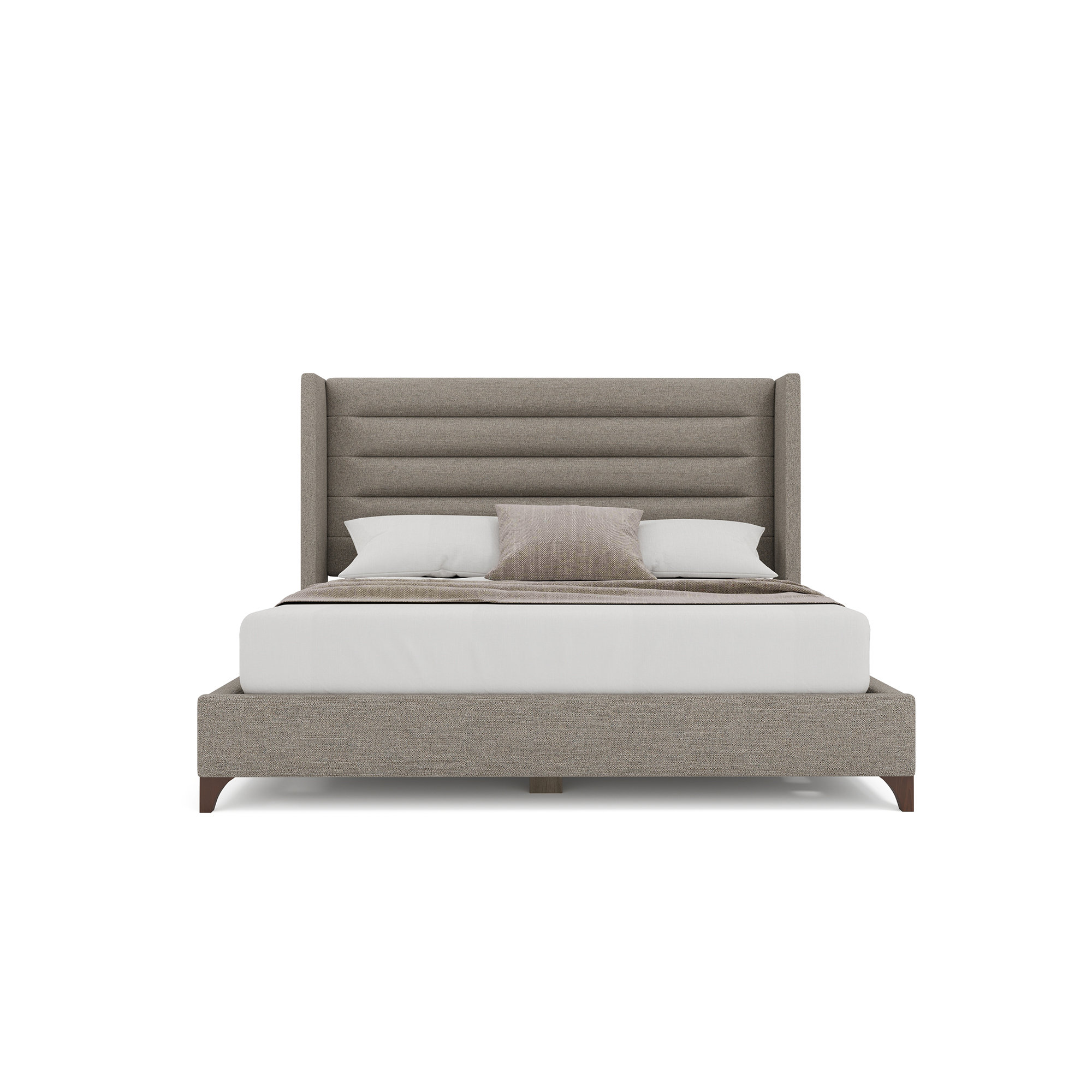 Miliyah Horizontal Channel Upholstered Bed, King, Grey Revolution®