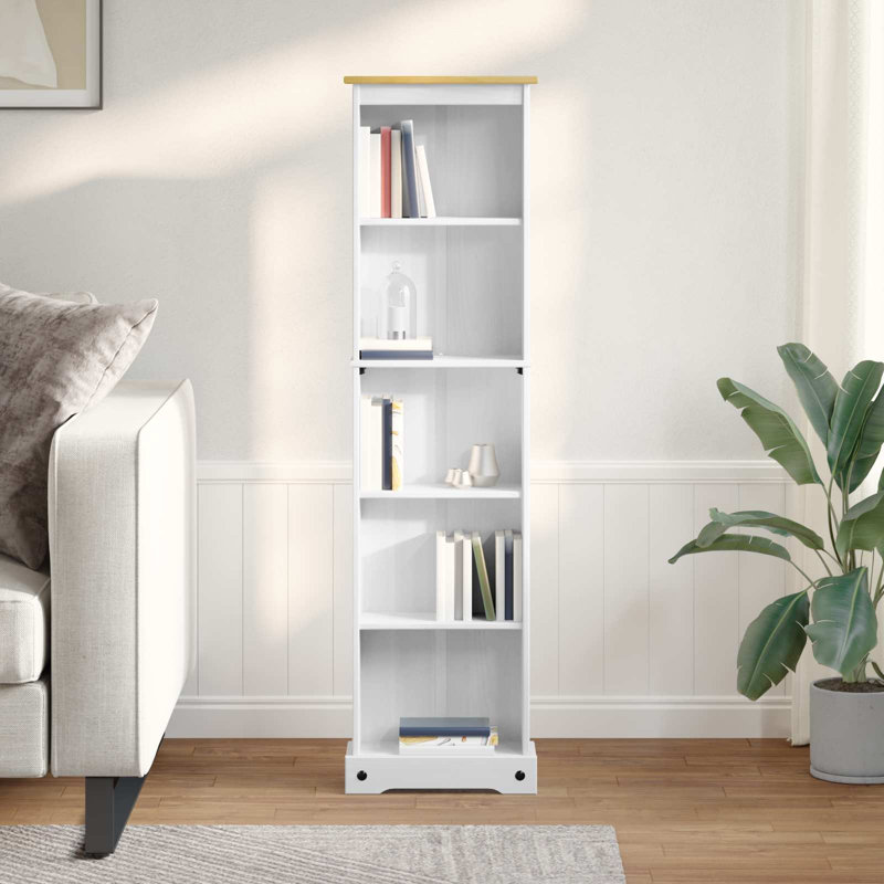 46 cm W Solid Wood Bookcase, (5 Shelves) 170cm H x 46cm W x 20cm D
