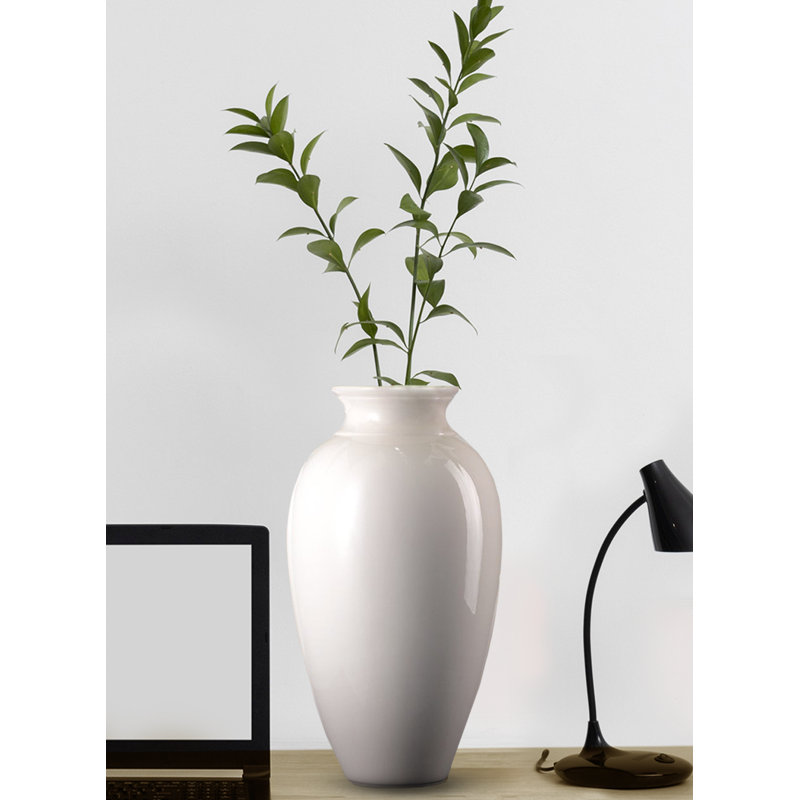Vase de table en céramique Desia, H 13 po x l 7,75 po x P 7,75 po