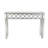 Skyler Glass Mirrored Geometric Silver Console Table with Circular Panel Inlay