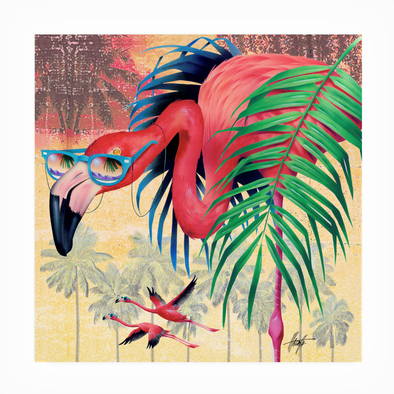 Toile d'extérieur Paityn James Mazzotta «Cool Flameoes», H 24 po x l 24 po x P 1,5 po