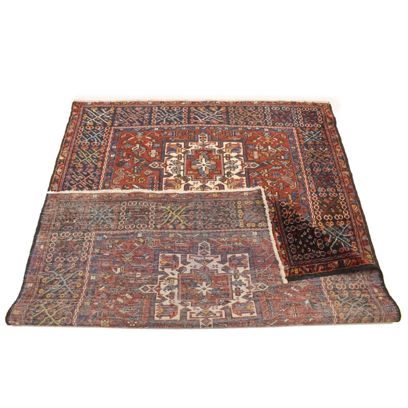 Tapis unique rouge tribal 5 x 6 Taritha