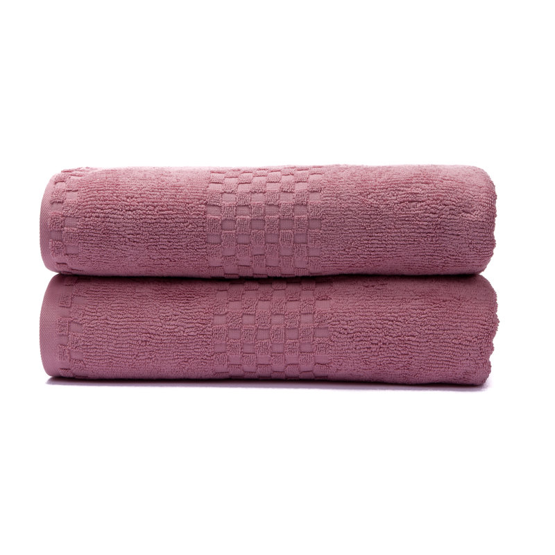 Ensemble de draps de bain en coton turc 2 pièces Yochman Fairfield, Rose