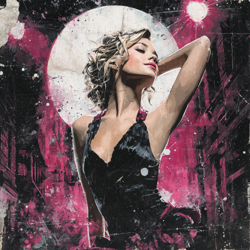 Art mural toile tendue au clair de lune, H 20 po x l 20 po