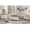 Ensemble de chambre à coucher 3 pièces, comprenant une commode à 5 tiroirs, une commode à 6 tiroirs et une table de chevet avec tiroir et armoire, blanc cassé