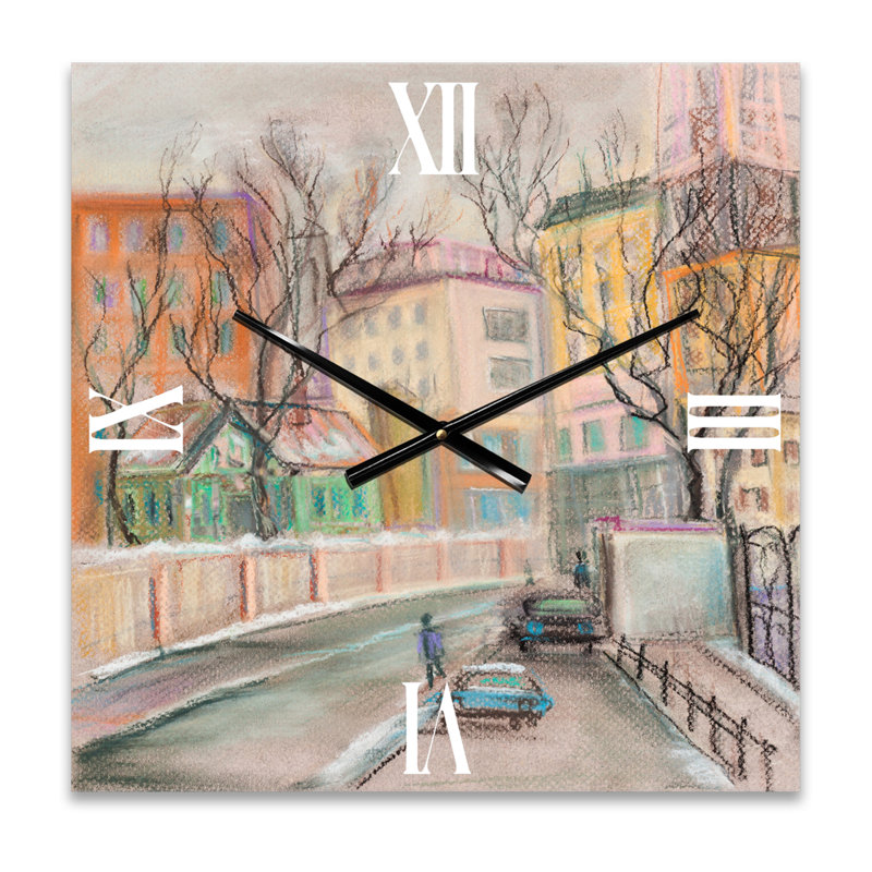 Lanes In Moscow City - Horloge murale traditionnelle, Moyen