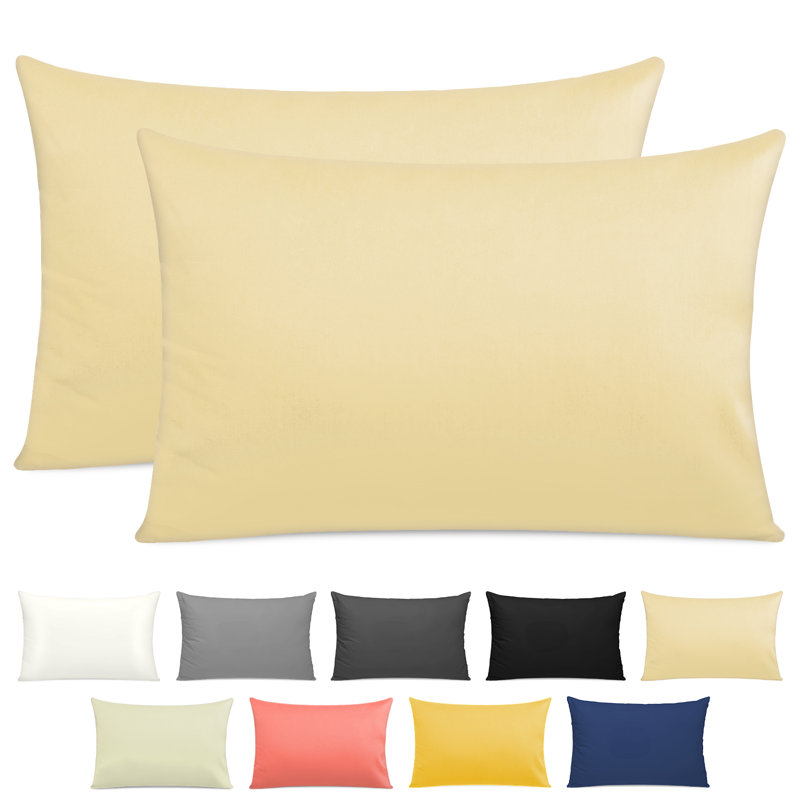 Luxury 300 Thread Count 100% Egyptian Cotton Pillow Cases 2 Pack – Soft & Breathable Pillow Covers, Beige