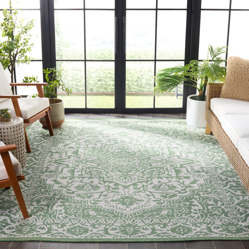 Tapis d'intérieur / extérieur oriental lavable à la machine Mahirah Performance, Rectangle 8 pi x 10 pi