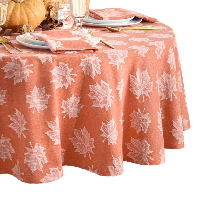 Mattox Jacquard Tablecloth, Terre de Sienne, 84 po x 60 po ovale