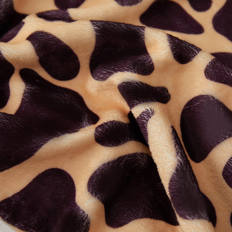 Leopard Print Brown Flannel Fleece Blanket, Ultra-Soft and Cozy, 80"x60"