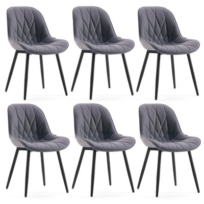 Chardee Upholstered Dining Chairs Faux Leather Waterproof Side Chair With Metal Frame