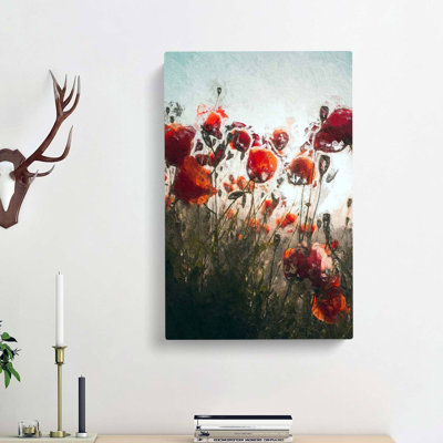 Poppy Flowers In Abstract - Wrapped Canvas