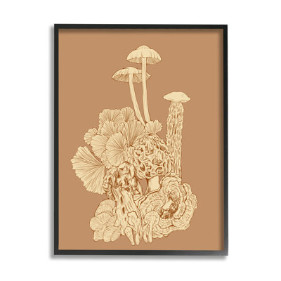 Détail détaillé de la forêt de champignons