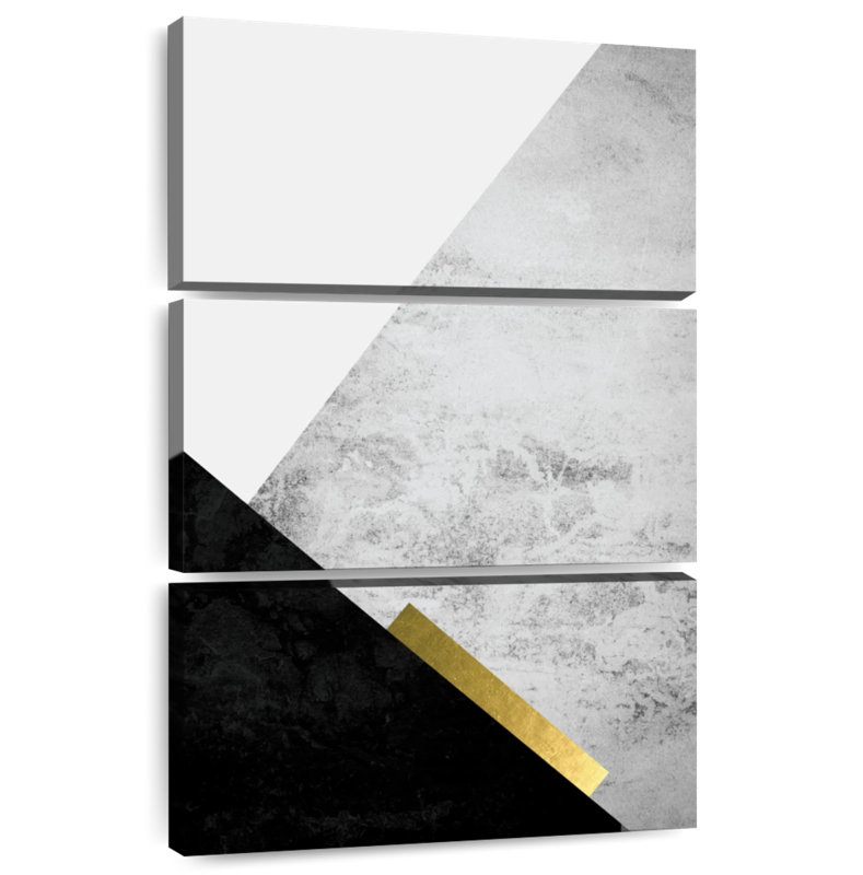 Avery Black Grey Gold Mountains II, 32" H x 20" W