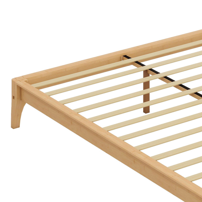 Solid Dry Bamboo Wood Platform Bed Frame, Natural