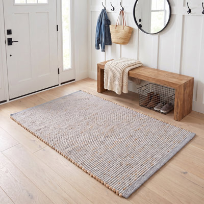 Tapis campagnard en jute et coton Colston