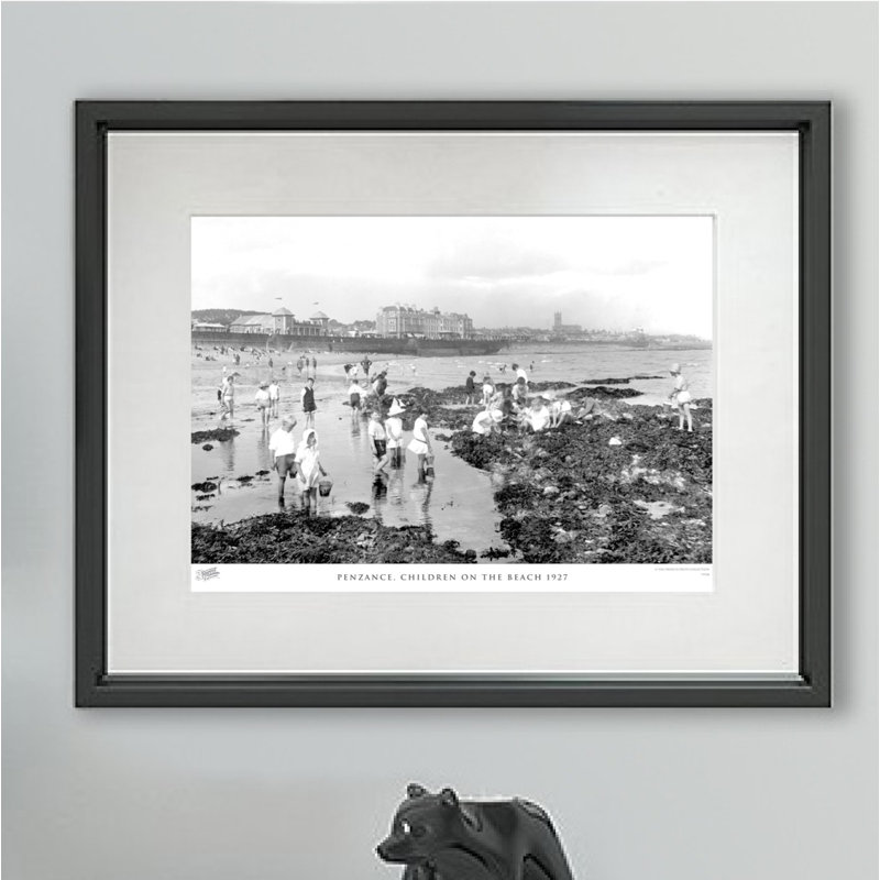 Penzance, Children On The Beach 1927 - Single Picture Frame Print, 60cm H x 80cm W x 2.3cm D