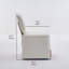 Chaise d'appoint sans accoudoirs avec roulettes, revêtement en lin, finition beige, L 25,2 po x l 21 po x H 33,26 po, pour le salon ou le bureau