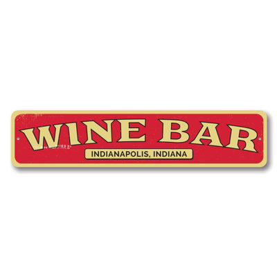 Wine Bar Location Aluminum Sign
